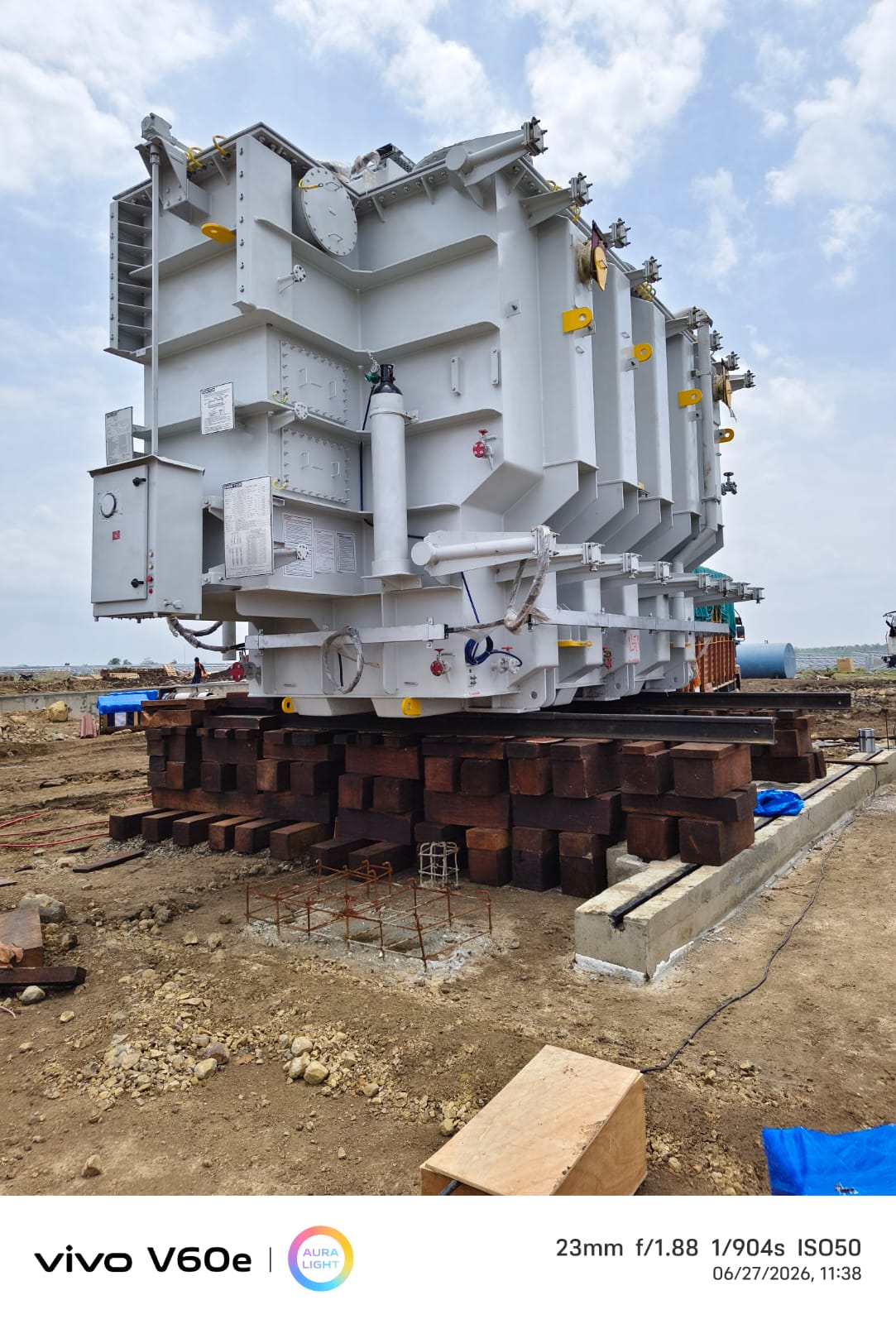 Power transformer installation and positioning project